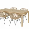 Tuinset Voodoo 180x90cm met 4 tuinstoelen Flores