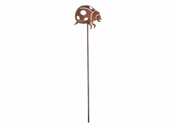 Tuinsteker Lieveheersbeestje H38cm - metaal - roest