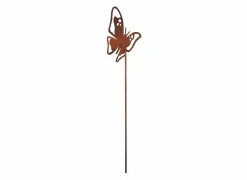Tuinsteker Vlinder H38cm - metaal - roest