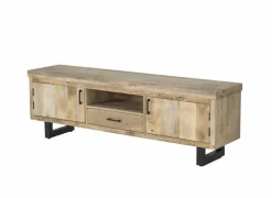Tv-meubel Boqueria 180cm - mango massief & metaal - naturel