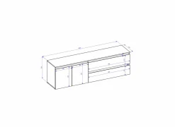 Tv-meubel Capetown 180cm - melamine - wit