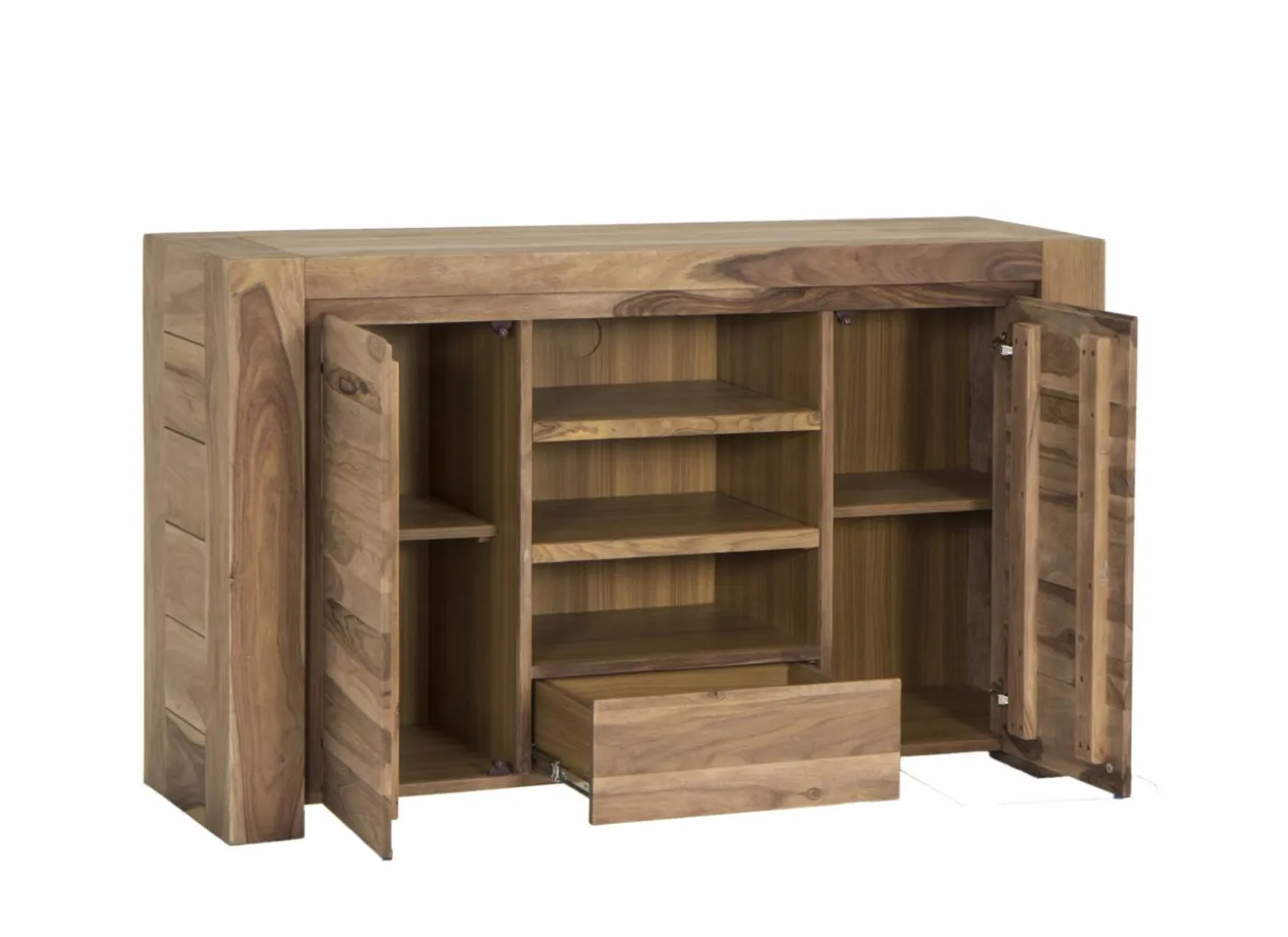 Tv-meubel Carbone 150cm - sheesham massief & decor - naturel