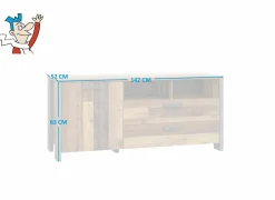 Tv-meubel Clif 142cm - decor - old wood & beton