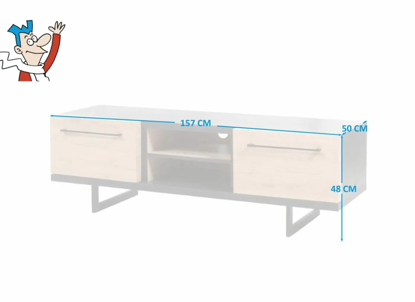 Tv-meubel 157cm - decor - castella & steen