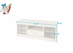 Tv-meubel 156cm - decor - natuurlijke olm