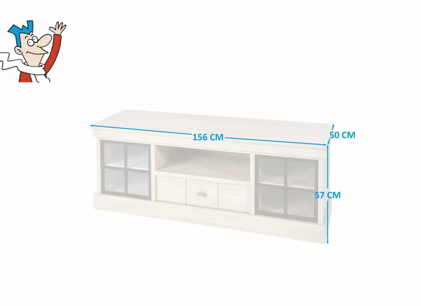 Tv-meubel 156cm - decor - natuurlijke olm