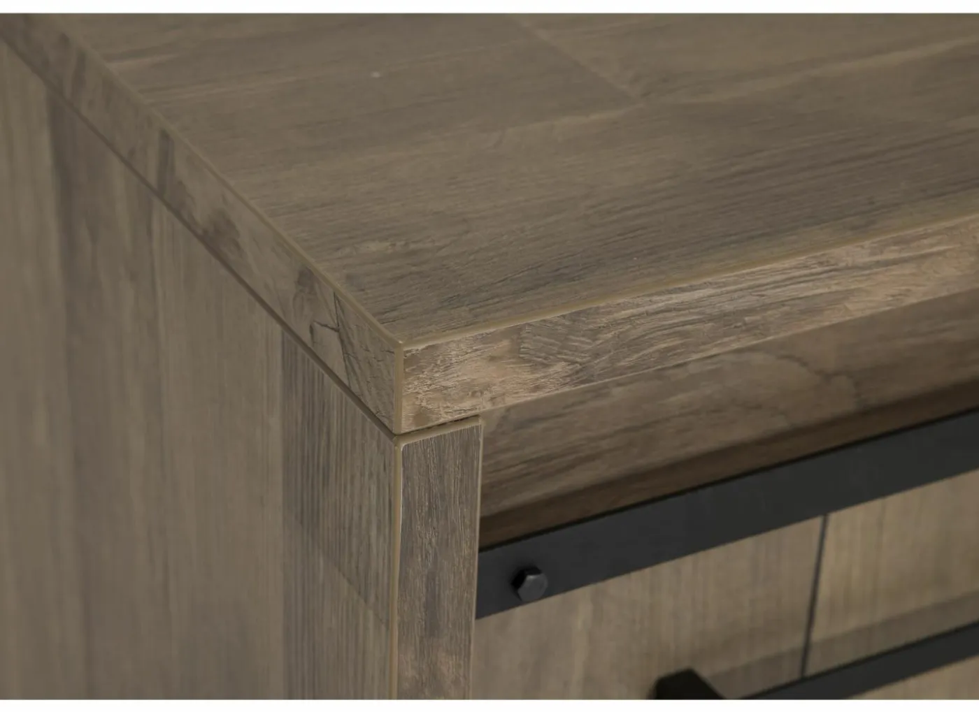 Tv-meubel 179cm - decor - old teak & matt black