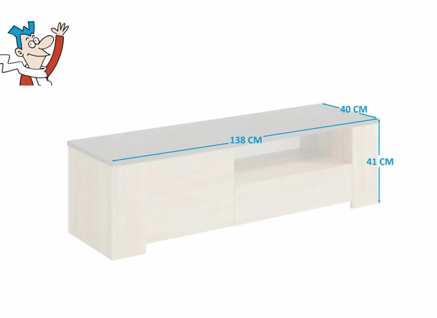 Tv-meubel Fumay 138cm - decor - eik & beton