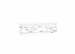 Tv-meubel Kaszimiro 203cm - decor - waterford eik & zwart