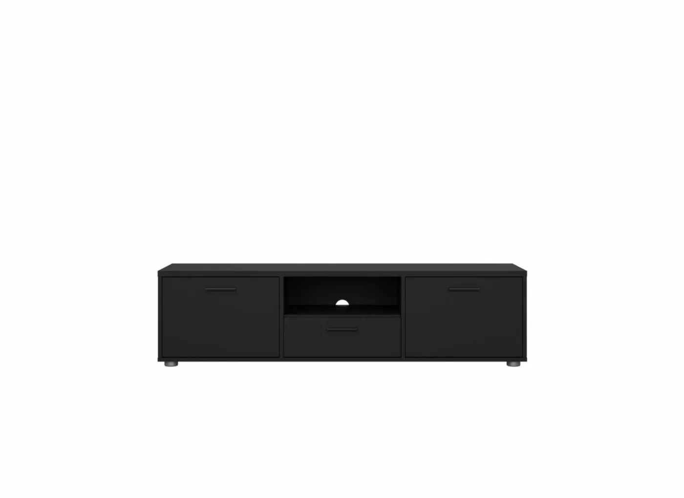 Tv-meubel Media 148cm - melamine - zwart