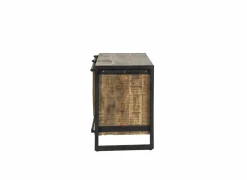 Tv-meubel Woodstock 120x45cm - mango massief & metaal - naturel & zwart