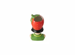Vaas Aardbei H16,3cm - keramiek - groen/rood