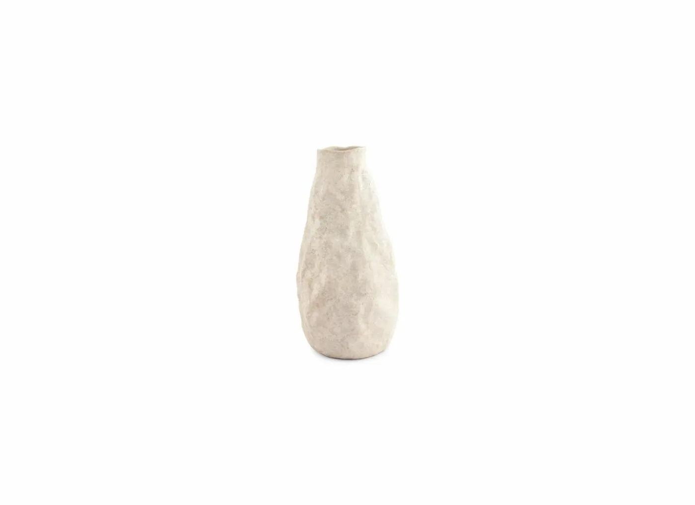 Vaas Cave 17x33,5cm - aardewerk - beige