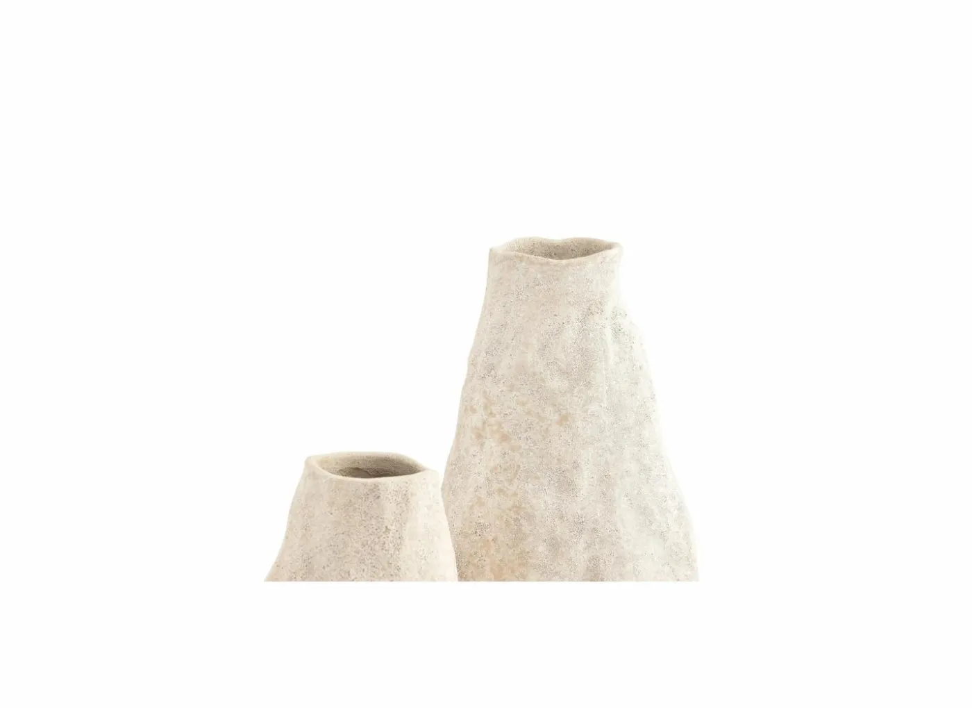 Vaas Cave 17x33,5cm - aardewerk - beige