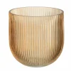 Vaas Gestreept  Ø15,3x15cm - glas - caramel