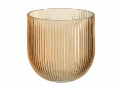 Vaas Gestreept  Ø15,3x15cm - glas - caramel