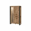 Vitrinekast 114cm - decor - bruin & zwart