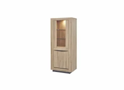 Vitrinekast 77cm - decor - French oak & grijs