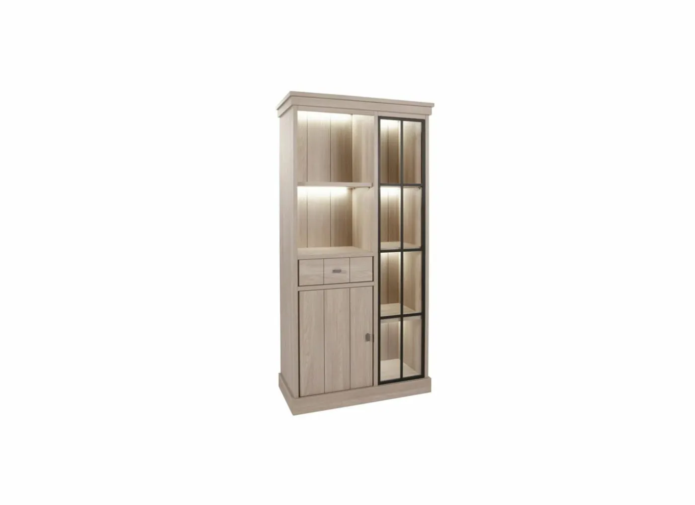 Vitrinekast 104cm - decor - natuurlijke olm