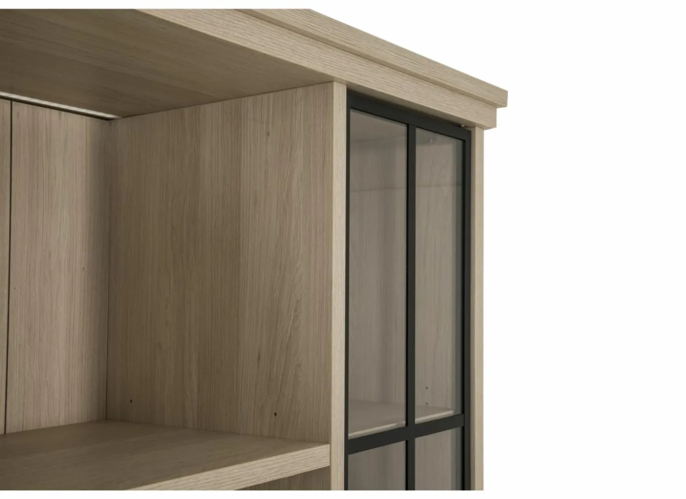 Vitrinekast 104cm - decor - natuurlijke olm