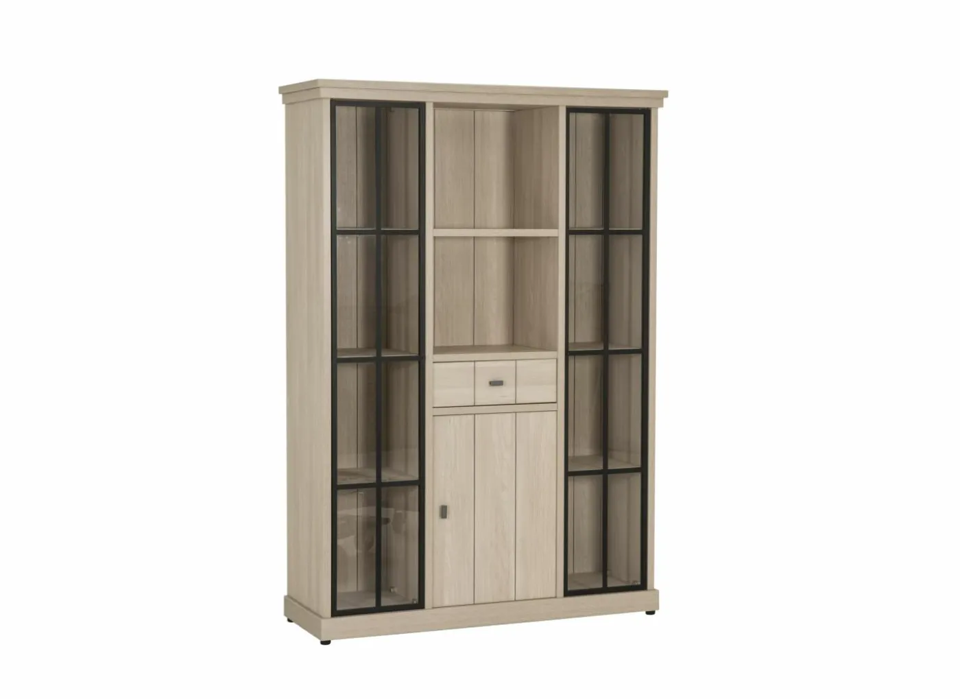 Vitrinekast 145cm - decor - natuurlijke olm