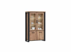 Vitrinekast Estrella 126cm - decor - industrial oak