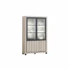 Vitrinekast Eureka 133cm - decor - natural oak & black