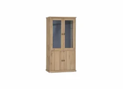 Vitrinekast Grimaldi 120cm - eik massief - naturel