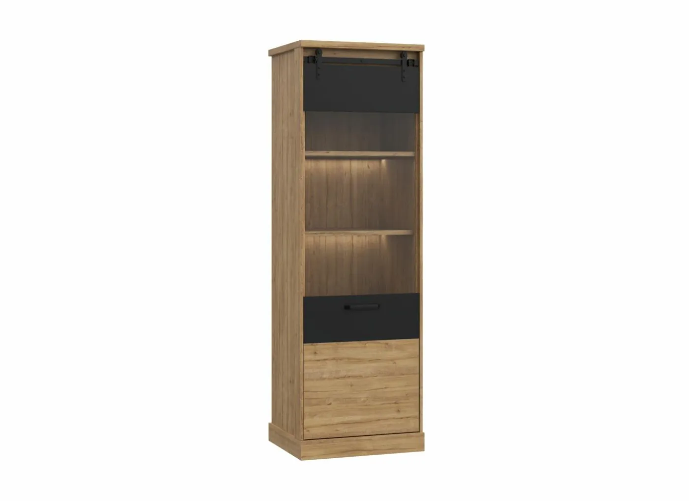 Vitrinekast Kaszimiro 63cm - decor - waterford eik & zwart