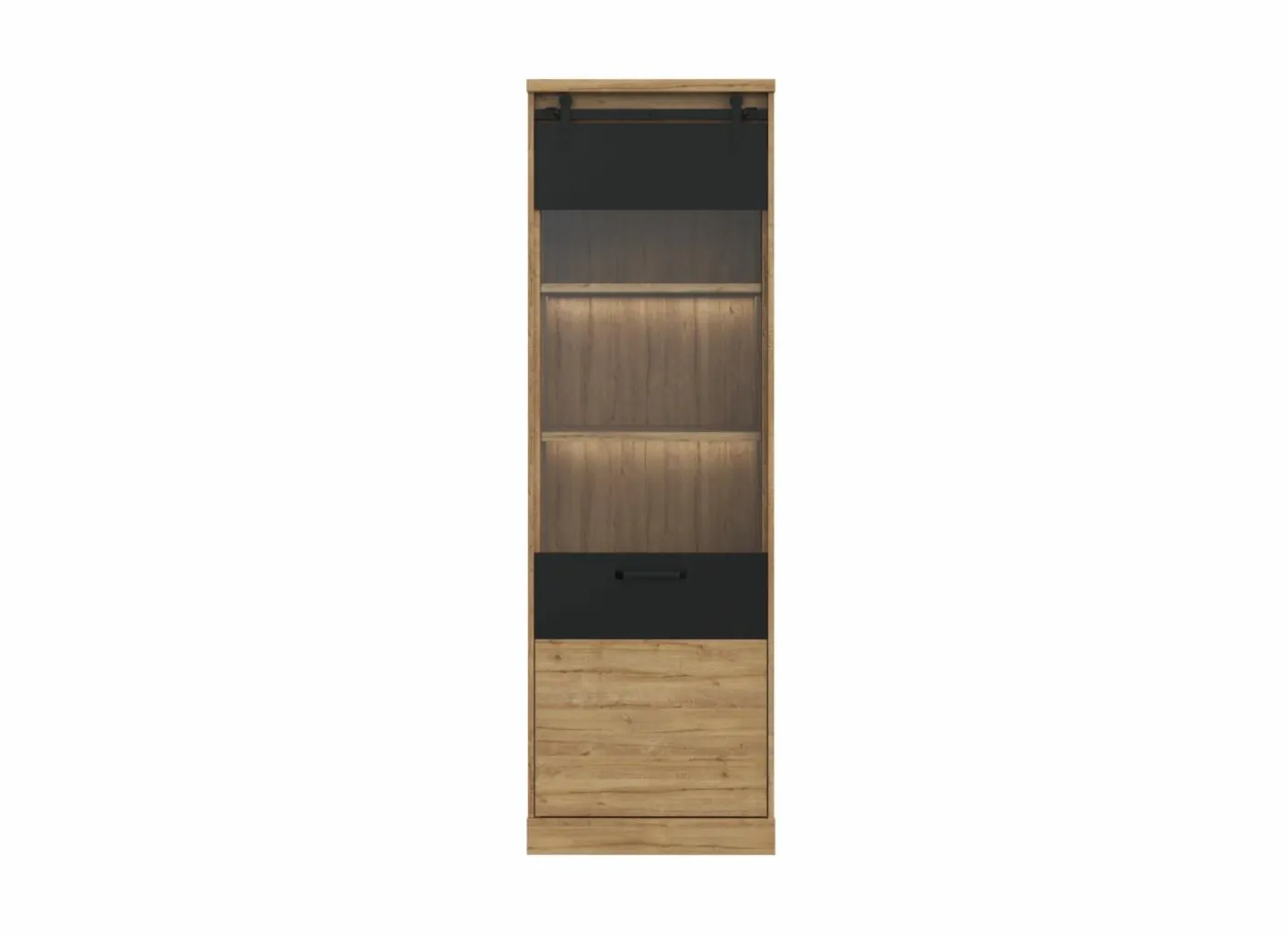 Vitrinekast Kaszimiro 63cm - decor - waterford eik & zwart