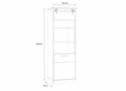 Vitrinekast Kaszimiro 63cm - decor - waterford eik & zwart