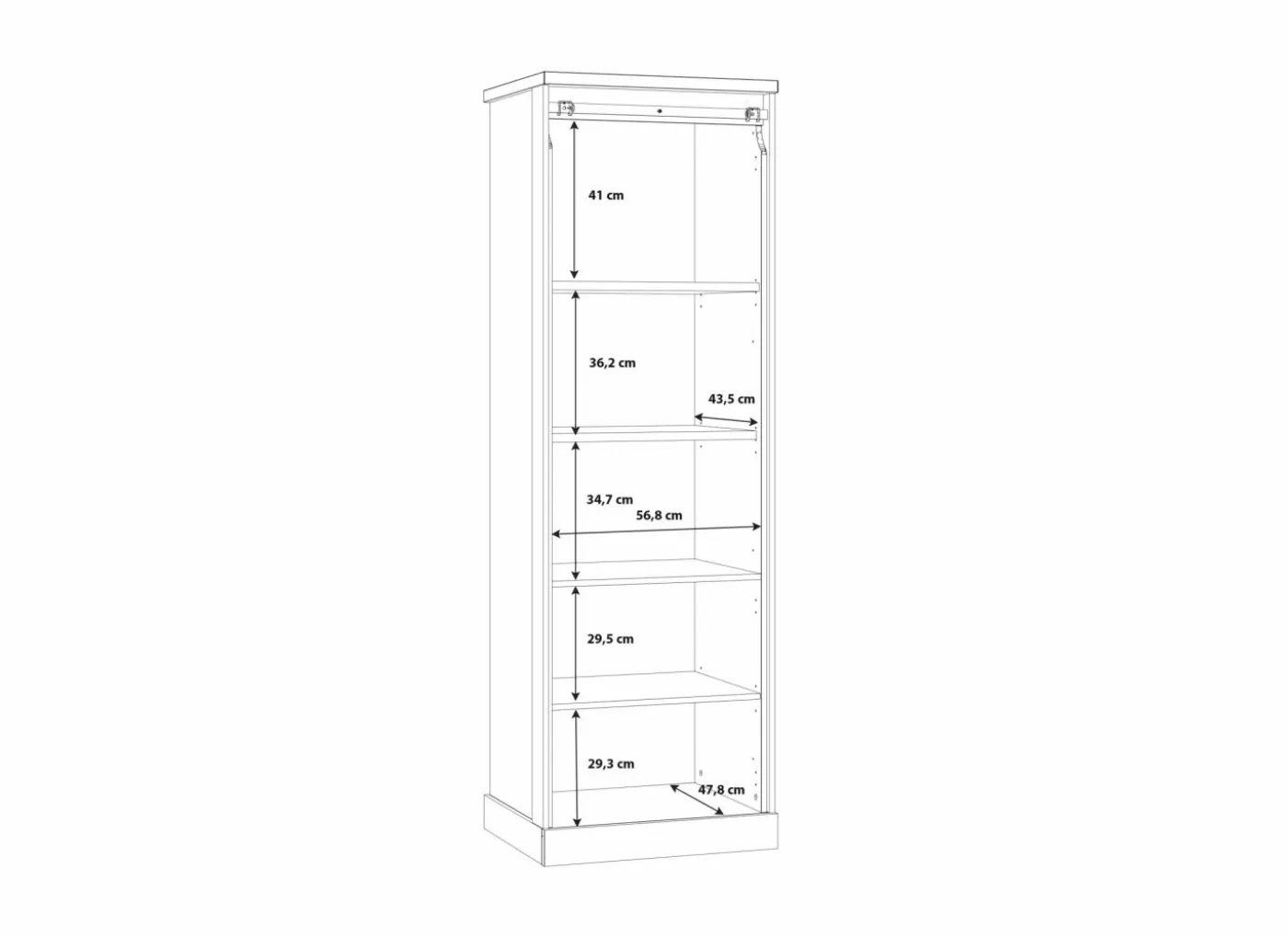 Vitrinekast Kaszimiro 63cm - decor - waterford eik & zwart