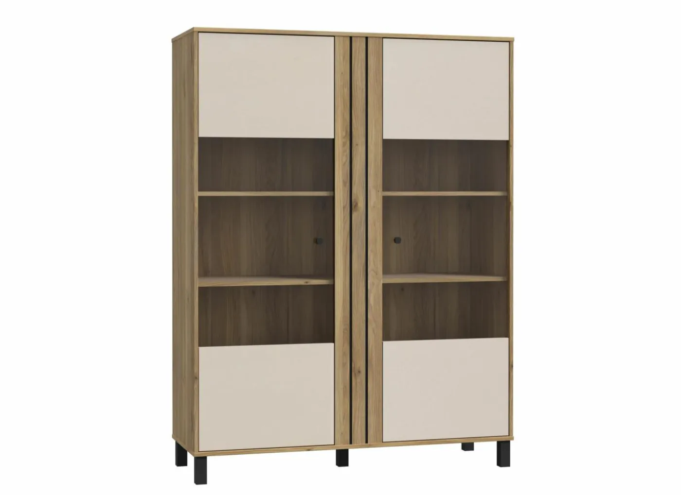 Vitrinekast Killarney 121cm - decor - mauvella oak & sand