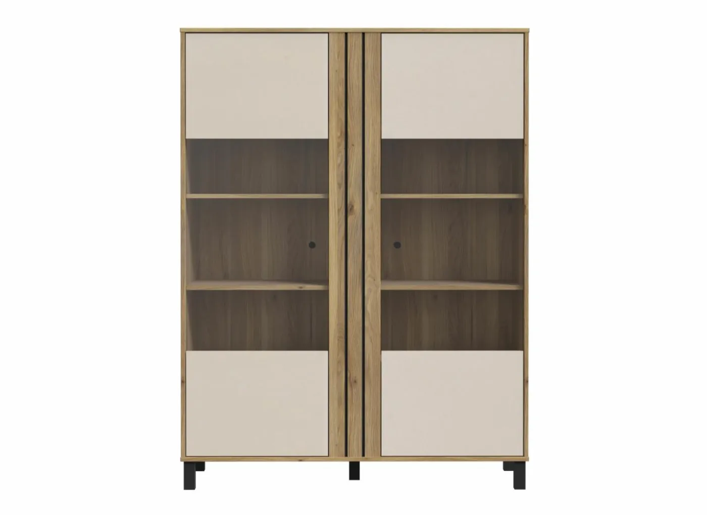 Vitrinekast Killarney 121cm - decor - mauvella oak & sand