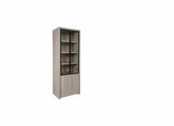 Vitrinekast Lucca 75cm - decor - millenium eik & lichtgrijs