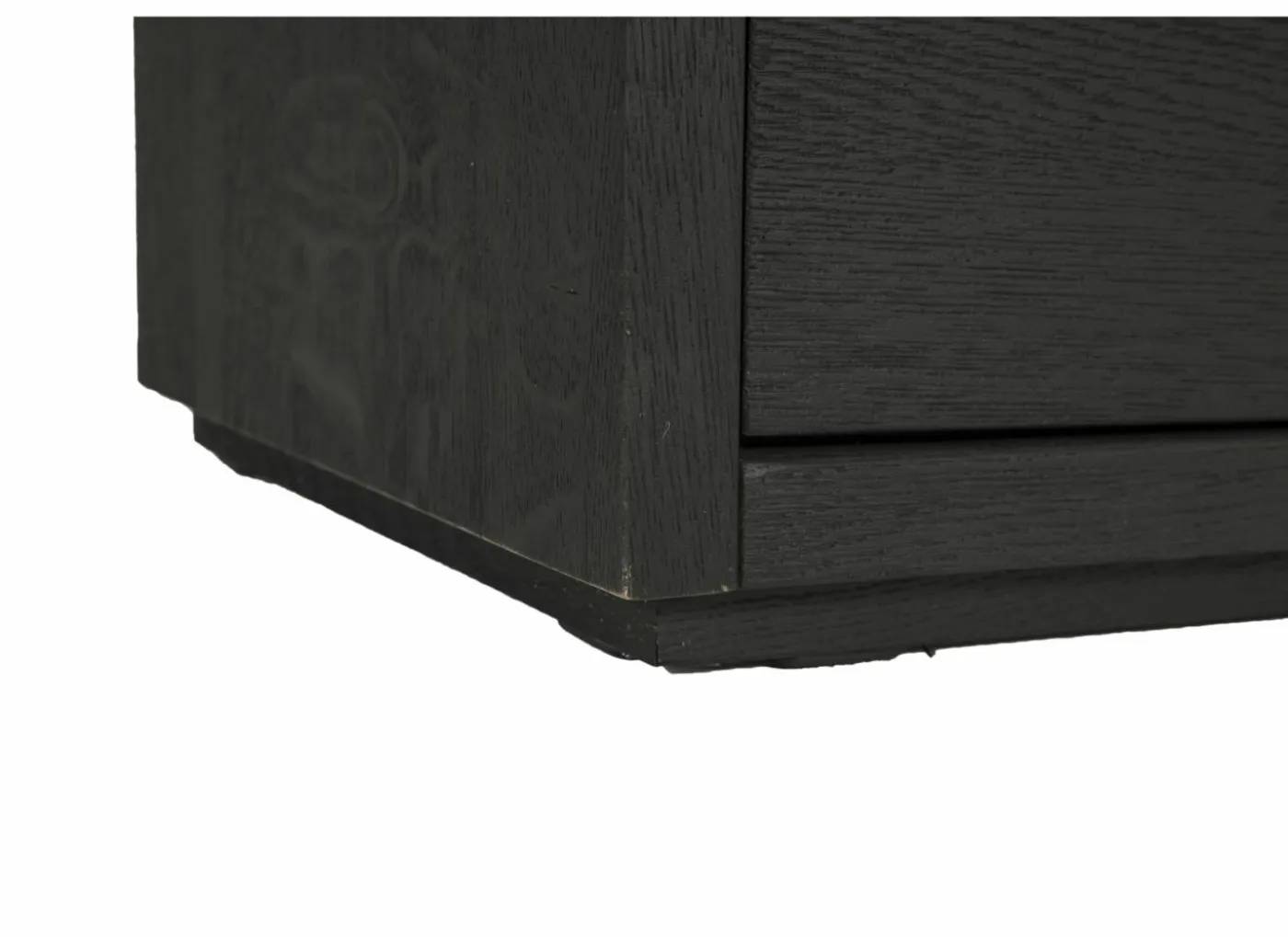 Vitrinekast Mauri 116,5cm - eik massief - zwart met verlichting