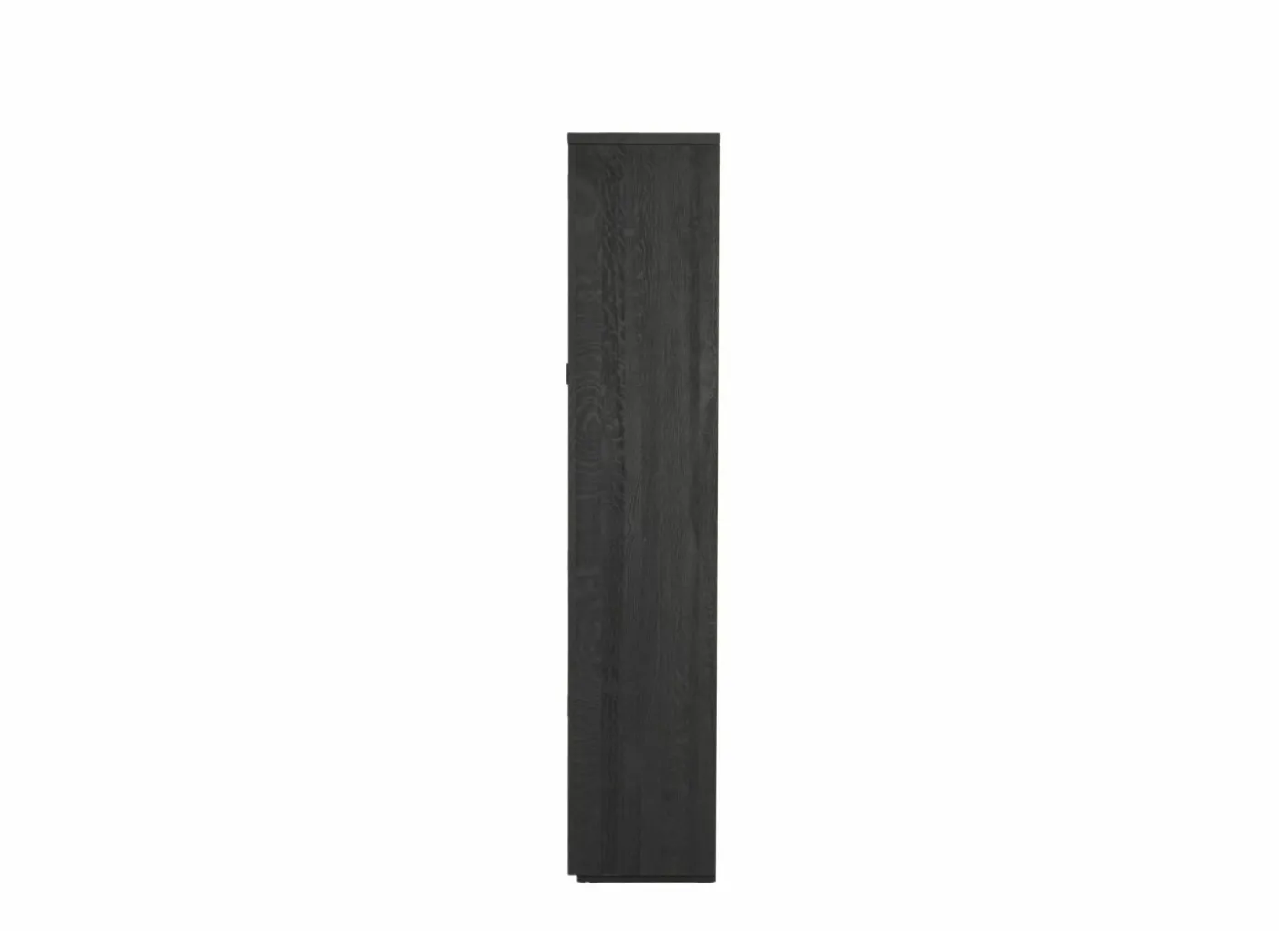 Vitrinekast Mauri 116,5cm - eik massief - zwart met verlichting
