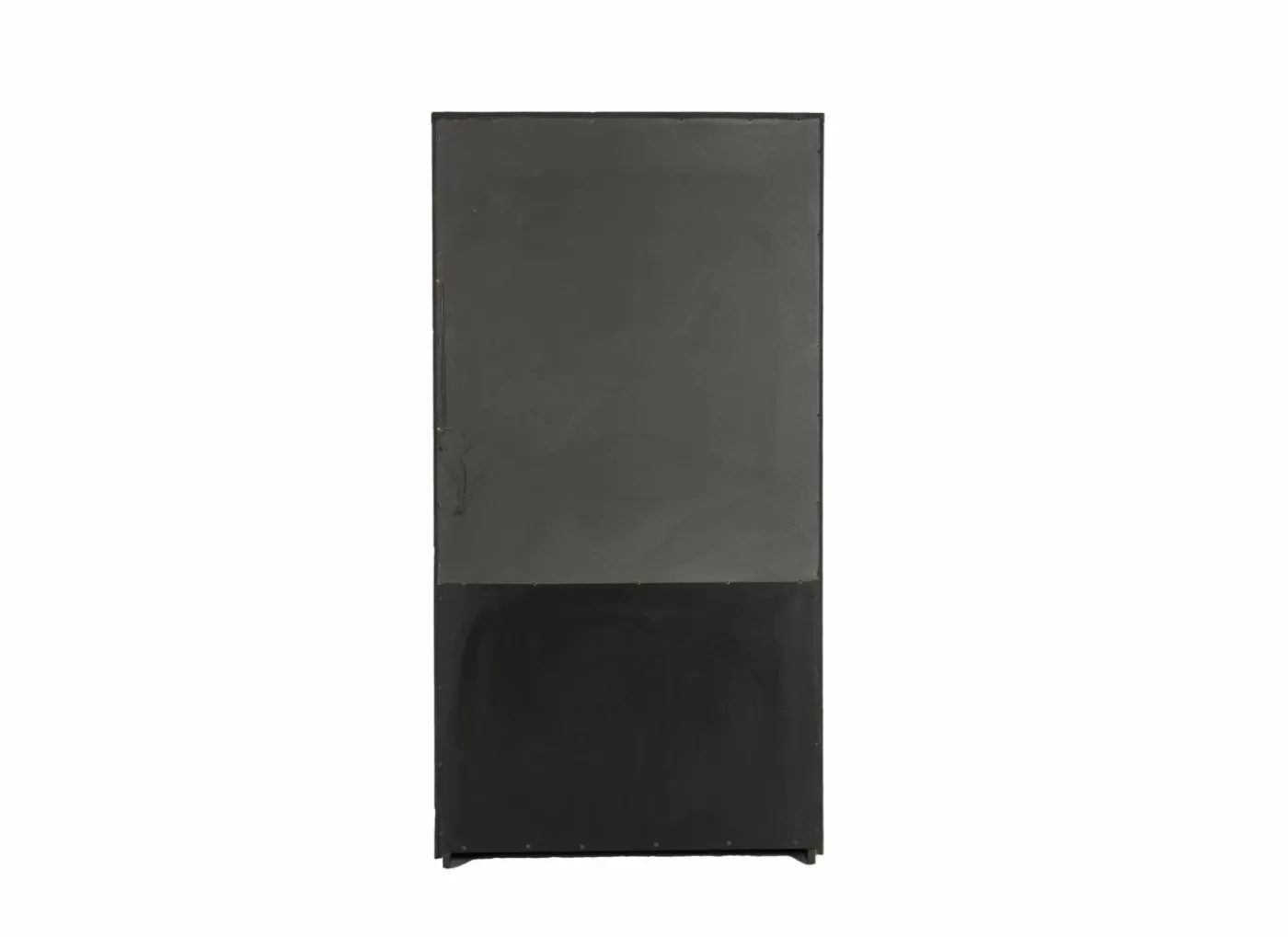 Vitrinekast Mauri 116,5cm - eik massief - zwart met verlichting
