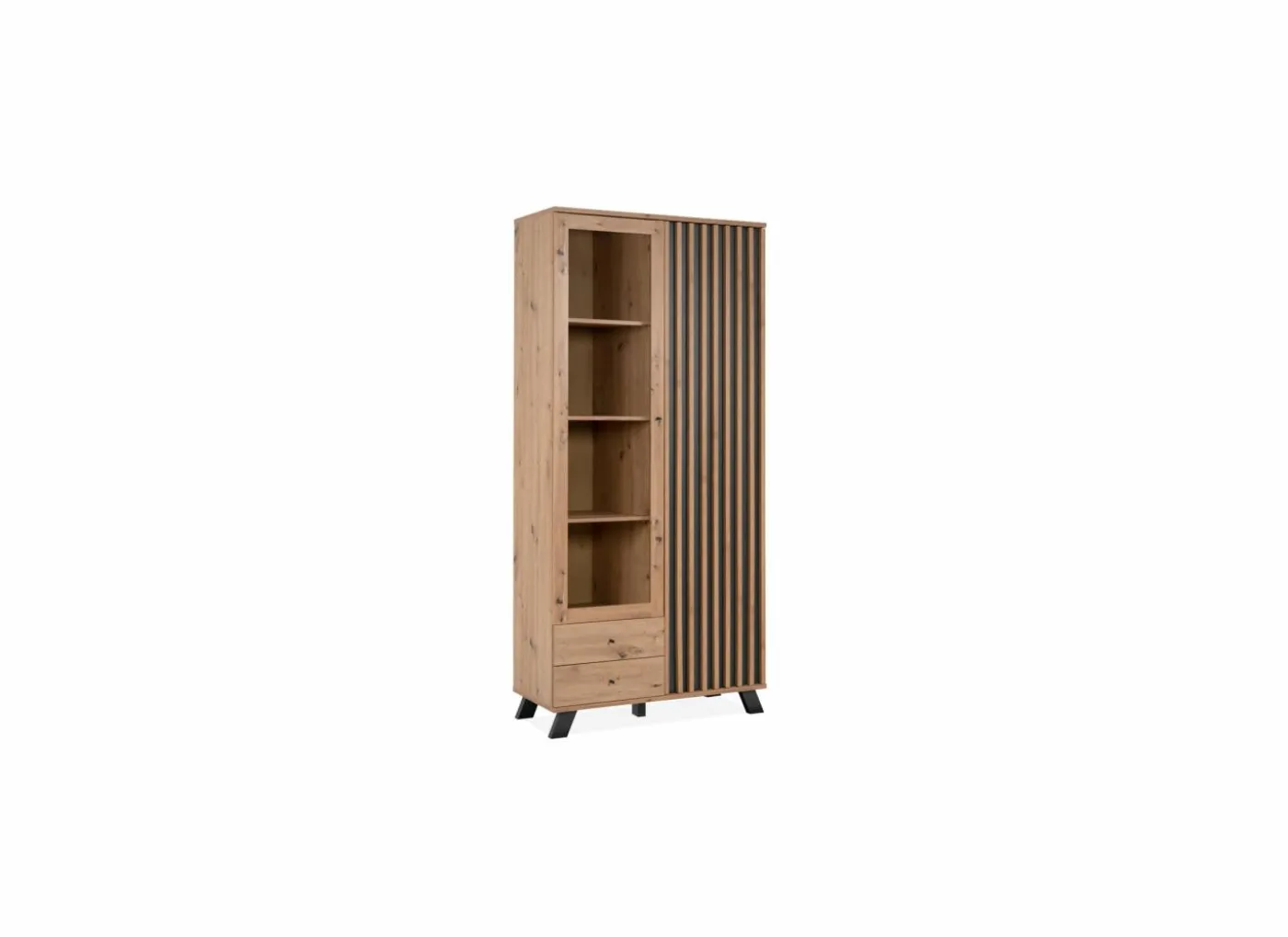 Vitrinekast Medan 92cm - melamine - artisanale eik