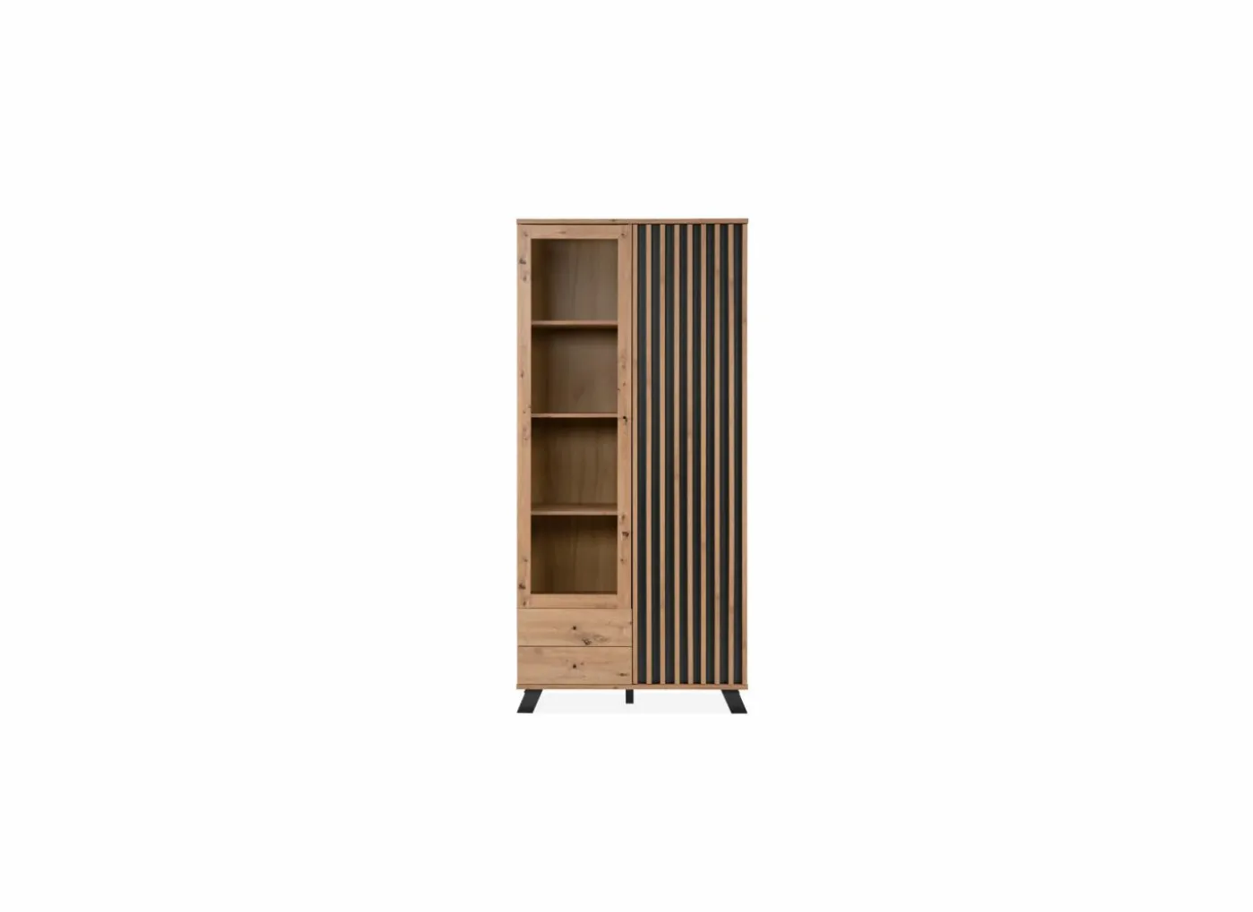 Vitrinekast Medan 92cm - melamine - artisanale eik