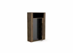 Vitrinekast Monaco 114cm - melamine - saloon eik & zwart