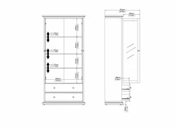 Vitrinekast Paris 96cm - decor - wit