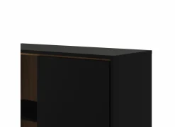 Vitrinekast Ry 102cm - decor - mat zwart & okkernoot