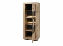 Vitrinekast Sacha 70cm - melamine - canyon oak & marble