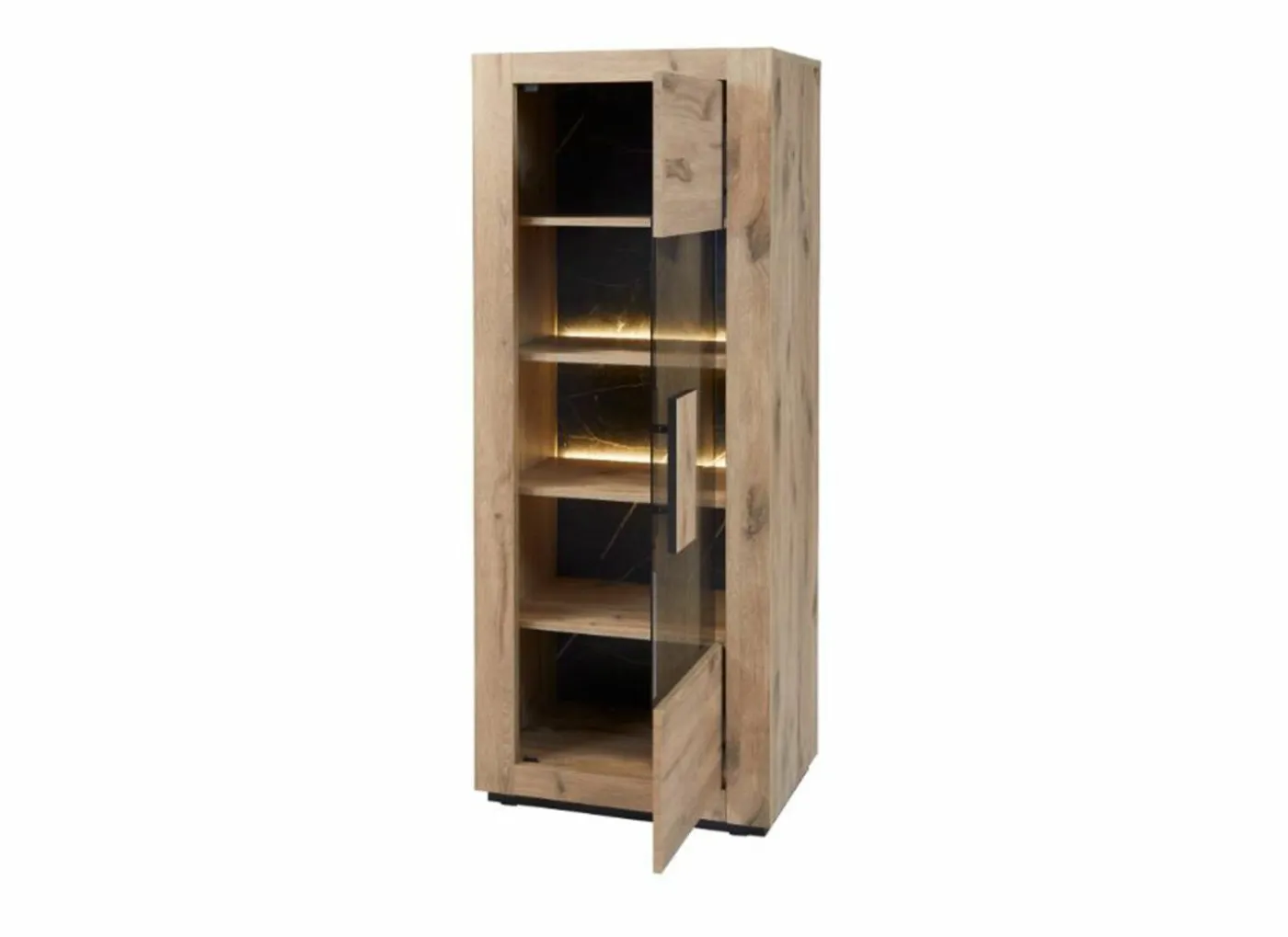 Vitrinekast Sacha 70cm - melamine - canyon oak & marble