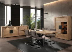 Vitrinekast Sanmarino 120cm - melamine - canyon oak