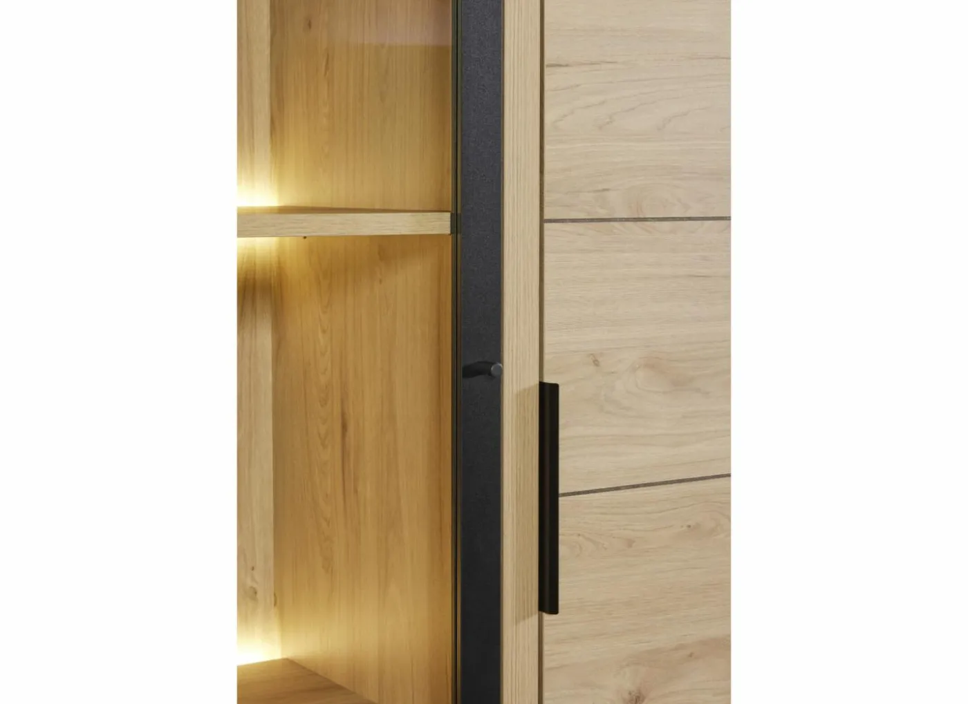 Vitrinekast Toby 120cm - melamine - castella oak