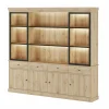Vitrinekast Valencia 240cm - melamine - lichte eik