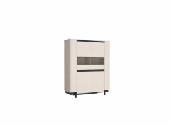 Vitrinekast Vodol 130cm - decor - zand & zwart