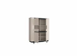 Vitrinekast Vodol 130cm - decor - zand & zwart